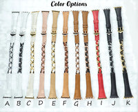 Red Long Genuine Leather Metal Chain bands for Apple Watches