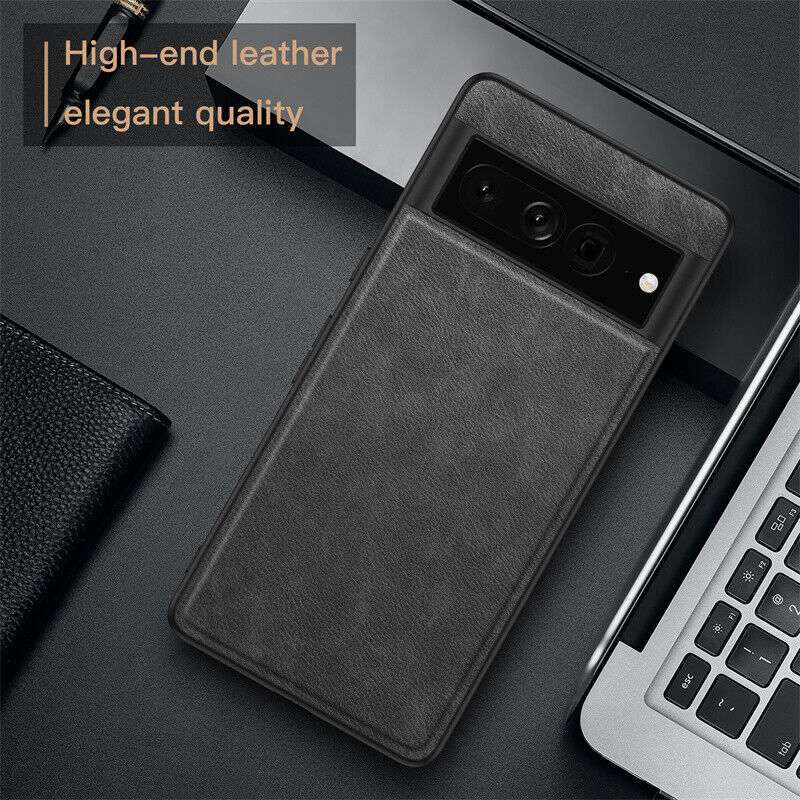 Black Luxury Leather Case for Google Pixel 7A