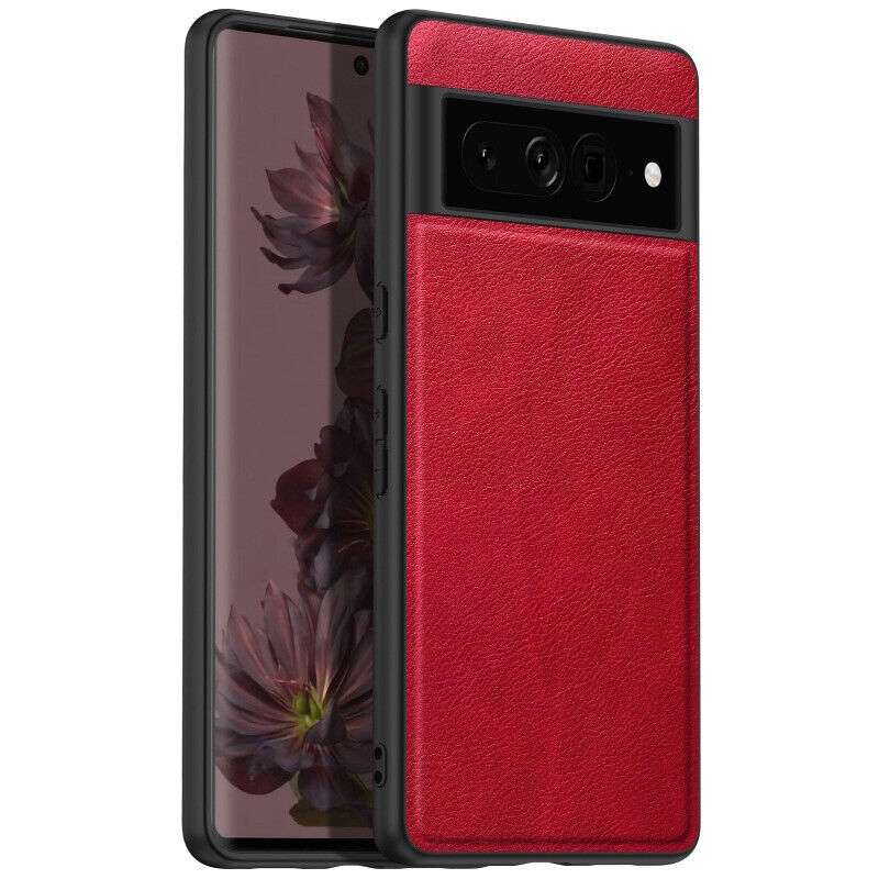 Red Luxury Leather Case for Google Pixel 7A