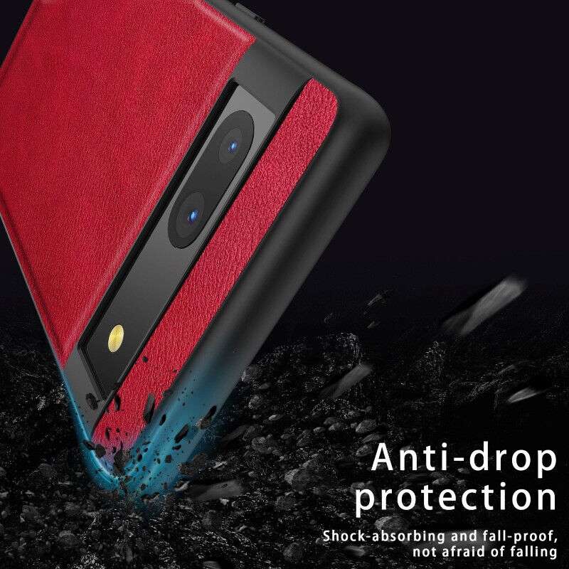 Red Luxury Leather Case for Google Pixel 7A