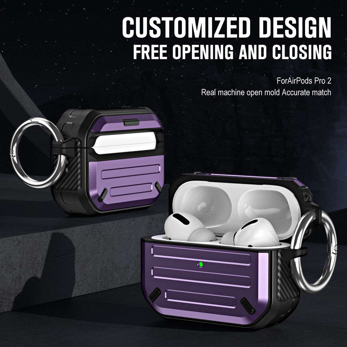 Purple Armor Rugged Case for Apple Airpods Pro 2