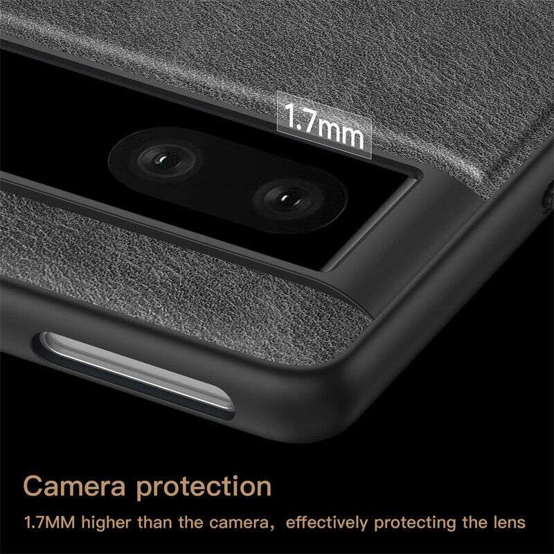 Black Luxury Leather Case for Google Pixel 7A